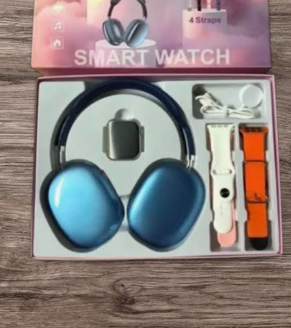 Pack Premium Smart – Casque Bluetooth, Montre Connectée & 4 Bracelets | Technologie & Élégance en Un Seul Coffret